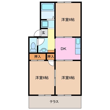 サニーパレス２１A棟の物件間取画像